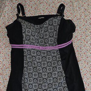 Avenue Empire Print Swim Dress